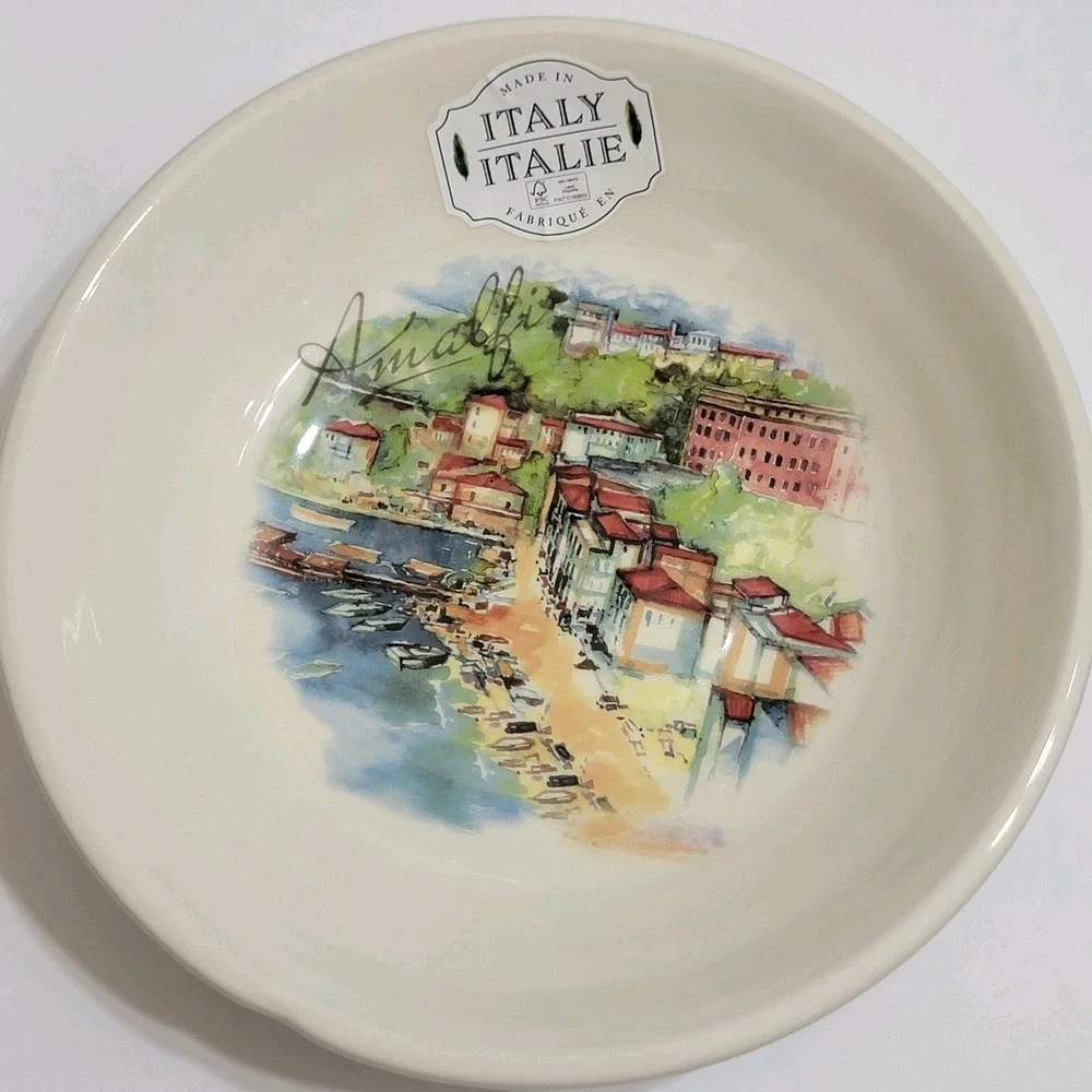 Amalfi Town By Effetti D'Arte Ceramic Pasta Salad Bowl 9